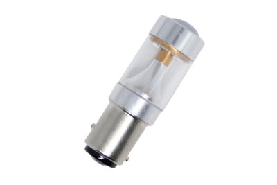 Диодна крушка тип BA15S с 6 диода 2323 и рефлектор - единична светлина Бяла