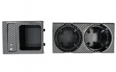 Поставка за чаши - къп холдер за BMW E46 с монетник карбон - комплект 2бр.